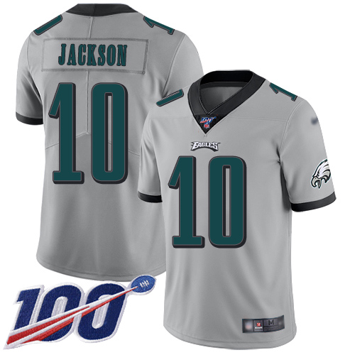Men Philadelphia Eagles #10 DeSean Jackson Limited Silver Inverted Legend NFL Jersey 100th Season Football